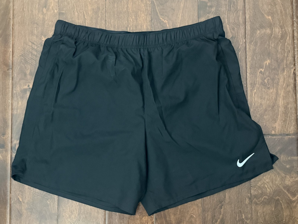 Nike Mens Running Training Black Lined Athletic Drawstring Shorts 7" - XL